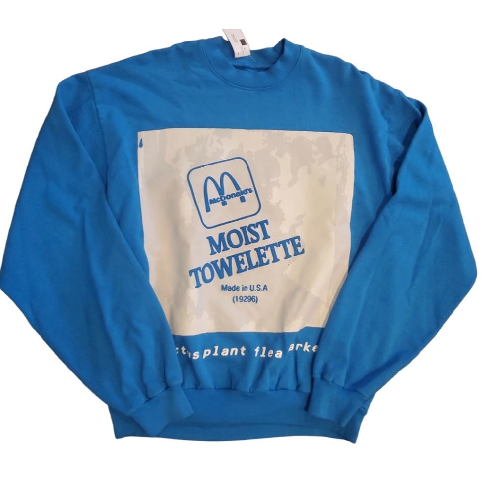 CPFM McDonald's Moist Towelette Crewneck Blue